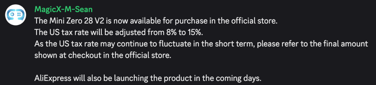 MagicX announcing V2 Zero 28 pricing changes